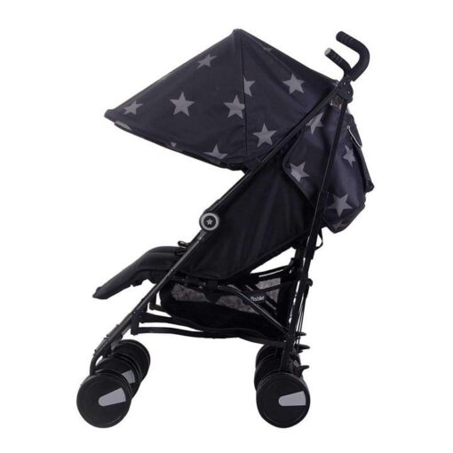 Black Stars US22 Double Baby Stroller by My Babiie – Twin Lightweight Infant Stroller with Carry Handle – Silver Frame and Black – Tandem Seats – from Newborn to Toddlers 33lbs per Seat (66lbs Total) - Image 2