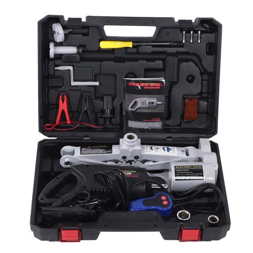 3 Ton Electric Scissor Jack Set 12V Lifting Tool with Wrench fit Car SUV New