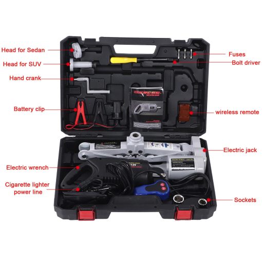 3 Ton Electric Scissor Jack Set 12V Lifting Tool with Wrench fit Car SUV New - Image 4