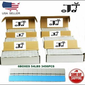6 BOX 1/4 OZ GRAY WHEEL WEIGHTS STICK-ON ADHESIVE TAPE 54 LBS LEAD-FREE