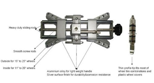 Camber Caster Gauge and Wheel Alignment Rack Rim Clamp Mount Tool 11"- 25" rims - Image 7