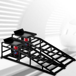 5T/11000lb Hydraulic Car Ramps Hydraulic Vertical Ramps Low Profile 1-Pair Black
