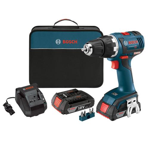 Factory Reconditioned Bosch 18V Lithium-Ion Brushless Compact Tough 1/2 in. Cordless Drill Driver Kit (2 Ah) - DDS182-02-RT