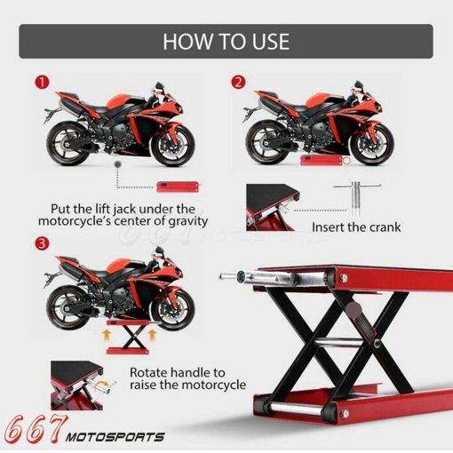 New Motorcycles ATV Jack Lift 1100Lbs Bike Stand Garage Repair Red Hot Sale 2021 - Image 9
