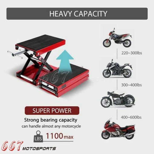 New Motorcycles ATV Jack Lift 1100Lbs Bike Stand Garage Repair Red Hot Sale 2021 - Image 10