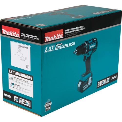 Makita 18V LXT Lithium-Ion Brushless Compact 1/2 in. Cordless Drill Driver Kit (3 Ah) - XFD061 - Image 7