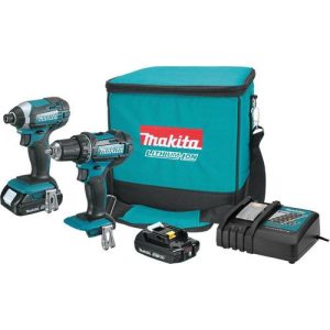 Makita LXT 18V 2.0 Ah Lithium-Ion Compact Impact Driver and 1/2 in. Drill Driver Combo Kit - CT225R
