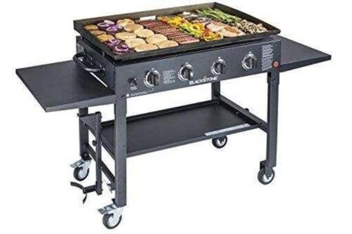 Blackstone 1554 Cooking 4 Burner Flat Top Gas Grill Propane Fuelled Restaurant Grade Professional 36§ Outdoor Griddle Station with Side Shelf, 36 Inch, Black - Image 6