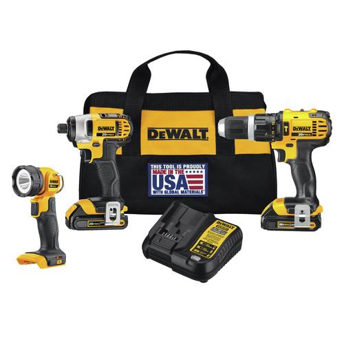 Factory Reconditioned DEWALT 20V MAX Lithium-Ion Compact 3-Tool Combo Kit - DCK384C2R