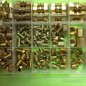 185-Piece BRAKE FUEL OIL FITTING UNION INVERTED FLARE ASST.