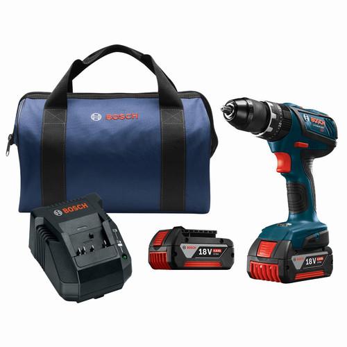 Factory Reconditioned Bosch 18V Lithium-Ion 1/2 in. Cordless Hammer Drill Driver Kit (4 Ah) - HDS181A-01-RT