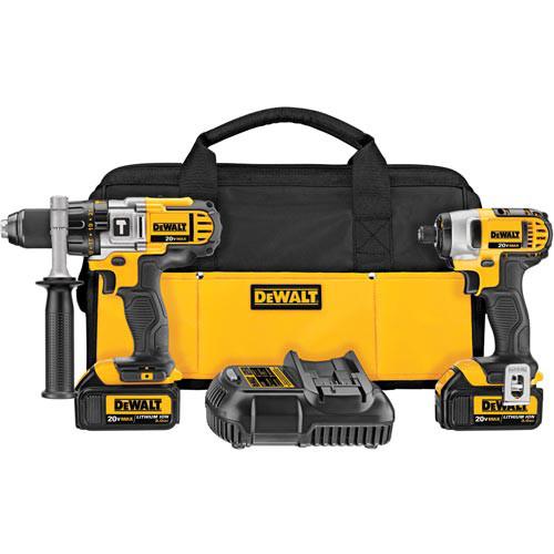 DEWALT 20V MAX Cordless Lithium-Ion 1/2 in. Hammer Drill and Impact Driver Combo Kit - DCK290L2