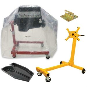 Portable Steel Engine Stand, 1500 pounds, Heavy Duty Wheels, 360 Degree Motor