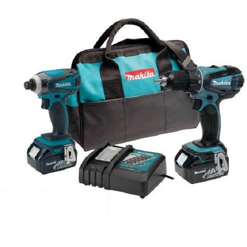 Factory Reconditioned Makita LXT 18V Lithium-Ion Drill-Driver and Impact Driver Combo Kit - XT260-R