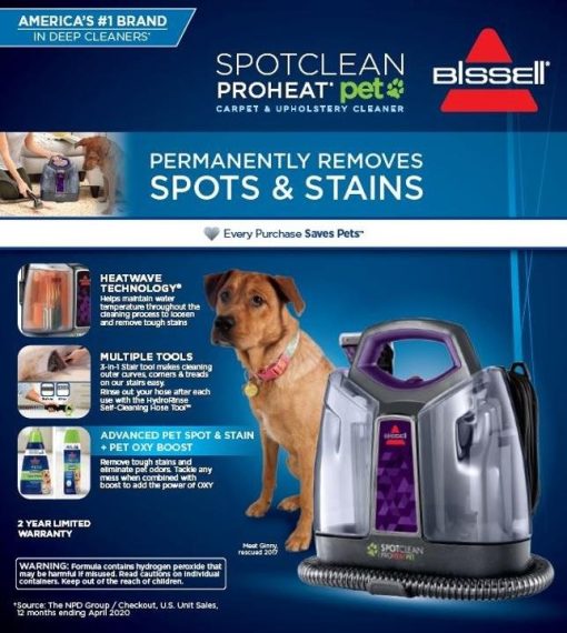 BISSELL SpotClean ProHeat Pet Portable Carpet Cleaner, 2513W - Image 9