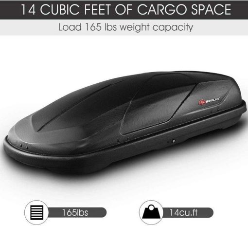 Cargo Box, Waterproof Rooftop Cargo Carrier, Heavy Duty Roof Storage Box, 14 Cubic Feet (Black) - Image 6