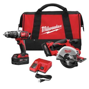 Milwaukee 2698-22 M18 Lithium-Ion 1/2 in. Hammer Drill and Metal Saw Combo Kit