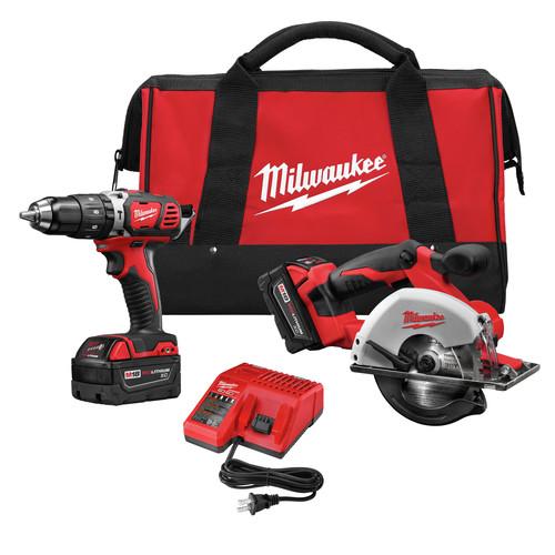 Milwaukee 2698-22 M18 Lithium-Ion 1/2 in. Hammer Drill and Metal Saw Combo Kit