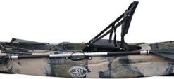 BKC UH-RA220 11.5 foot Riptide Angler Sit On Top Fishing Kayak with Paddles and Upright Chair and Rudder System Included (Camo) - Image 4
