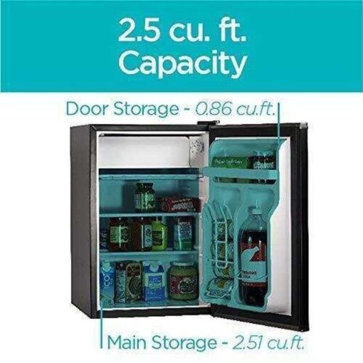 BCRK25B Compact Refrigerator Energy Star Single Door Mini Fridge with Freezer, 2.5 Cubic Feet, Black - Image 5