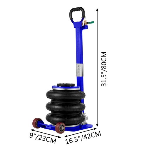 VEVOR Triple Bag Air Pneumatic Jack 5 Ton Lift Jack 11000 lbs Heavy Duty 15.75" - Image 8