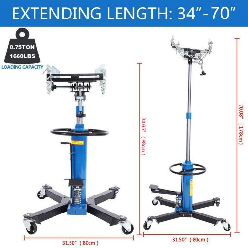 0.75Ton 2Stage Hydraulic Transmission Jack Stand Lifter Hoist Car Lift 1660LBS - Image 6