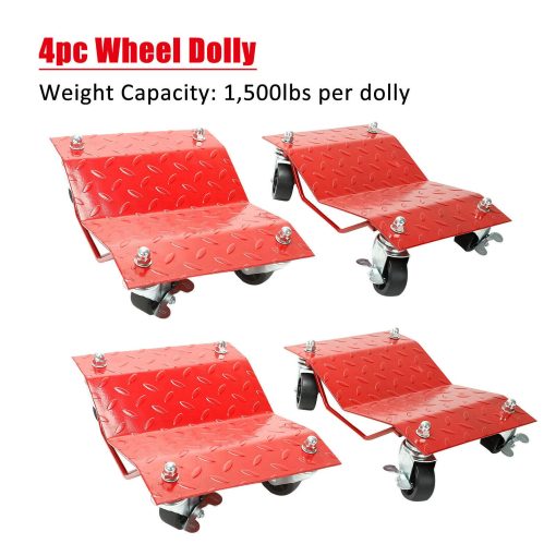 Set of 4-Piece Auto Dolly Car Dolly Wheel Tire 12"x16" Skate 6000lb Repair Slide
