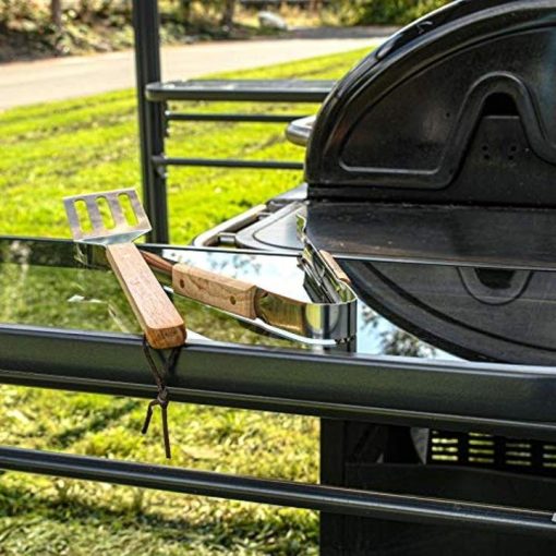 ALEKO GZBHTG01 Steel Hard Top BBQ Gazebo Grill Shelter Canopy with Serving Tables 8 x 5 x 8 Feet Brown - Image 5