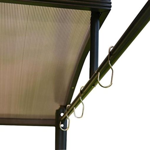 ALEKO GZBHTG01 Steel Hard Top BBQ Gazebo Grill Shelter Canopy with Serving Tables 8 x 5 x 8 Feet Brown - Image 8