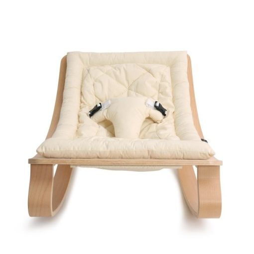 Charlie Crane LEVO Baby Rocker – Beech with Organic White - Image 2