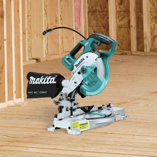 Makita 18V LXT Lithium-Ion Brushless 6-1/2 in. Compact Dual-Bevel Compound Miter Saw with Laser (Tool Only) - XSL05Z - Image 7