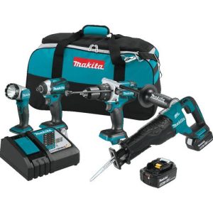 Makita 18V LXT Cordless 5.0 Ah Lithium-Ion Brushless 4-Piece Combo Kit - XT450T
