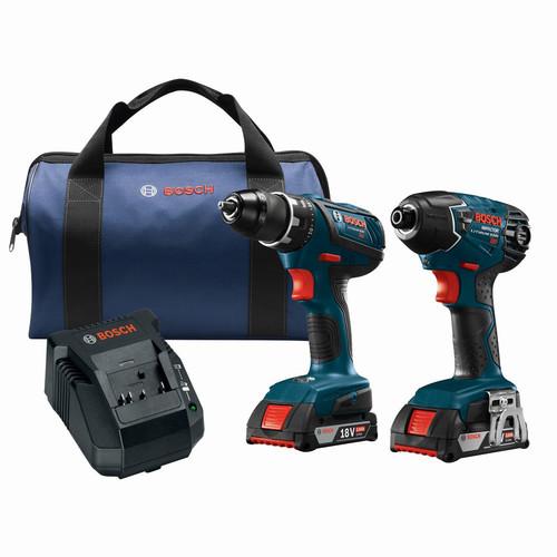 Factory Reconditioned Bosch 18V 4.0 Ah Cordless Lithium-Ion Hammer Drill and Impact Driver Combo Kit - CLPK237A-181-RT
