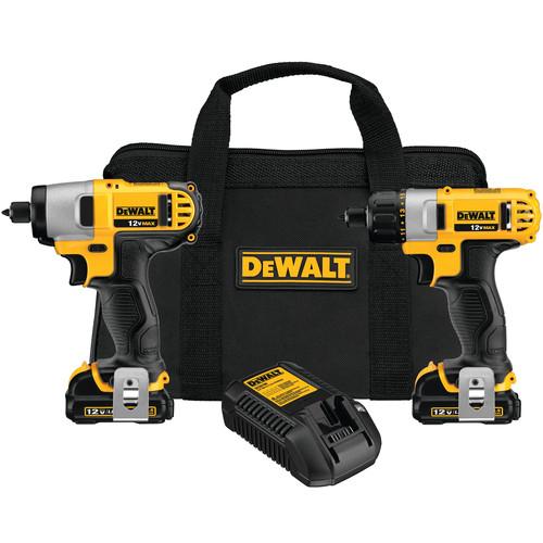 DEWALT 12V MAX Cordless Lithium-Ion 1/4 in. Impact Driver and Screwdriver Combo Kit - DCK210S2