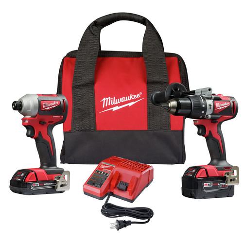 Milwaukee 2893-22CX M18 Brushless 2.0 Ah – 4.0 Ah Hammer Drill – Impact Driver Combo Kit