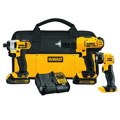 DEWALT 20V MAX 1.5 Ah Cordless Lithium-Ion 3-Tool Combo Kit - DCK340C2