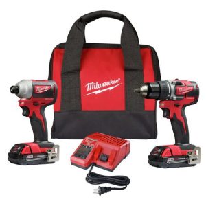 Milwaukee 2892-22CT M18 Lithium-Ion Compact Brushless 1/2 in. Cordless Drill Driver – 1/4 in. Cordless Impact Driver Combo Kit (2 Ah)