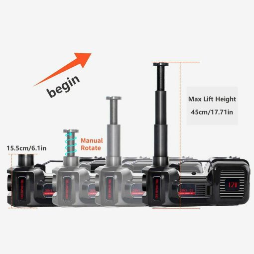 Electric Hydraulic Floor Jack 5 Ton DC 12V Car Jack Lift Tire Inflator Pump Tool - Image 3