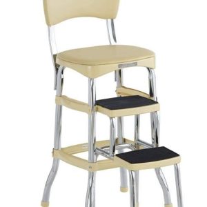Cosco Stylaire Retro Chair + Step Stool with Sliding Steps, Yellow