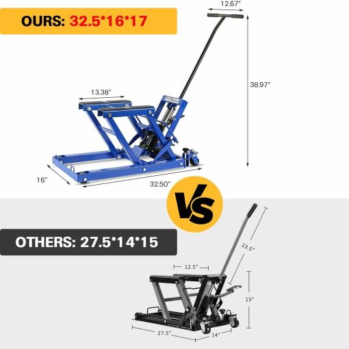 Motorcycle Lift 1500 lb. Hydraulic Motorcycle Lift/Utility Vehicle Lift Jack - Image 2