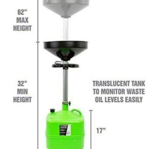 OEMTOOLS 87032 9 Gallon Upright Portable Oil Lift Drain with Oil Pan Funnel