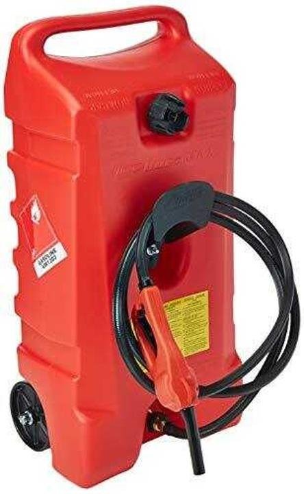 DuraMax Flo n* Go LE Fluid Transfer Pump and 14-Gallon Rolling Gas Can