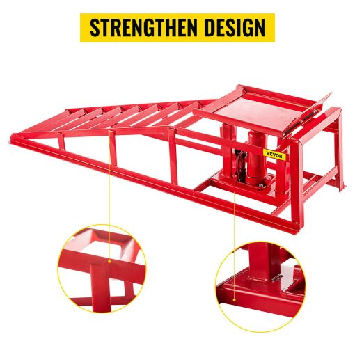 Hydraulic Car Ramps Hydraulic Vertical Ramps 5T/11000lbs Low Profile 1-Piece in Red - Image 4