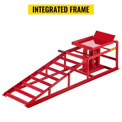 Hydraulic Car Ramps Hydraulic Vertical Ramps 5T/11000lbs Low Profile 1-Piece in Red - Image 5