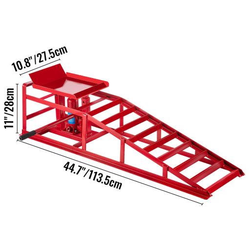 Hydraulic Car Ramps Hydraulic Vertical Ramps 5T/11000lbs Low Profile 1-Piece in Red - Image 8