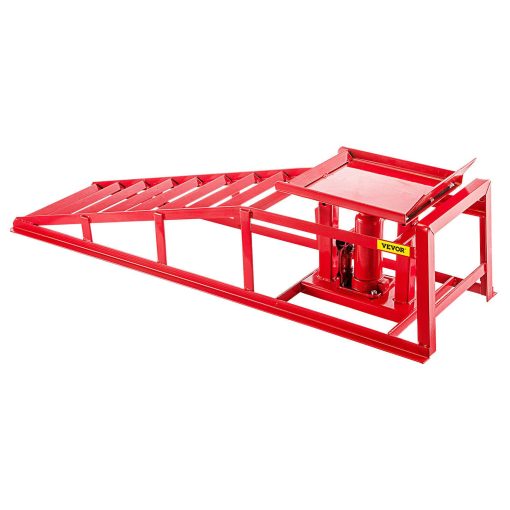 Hydraulic Car Ramps Hydraulic Vertical Ramps 5T/11000lbs Low Profile 1-Piece in Red - Image 10