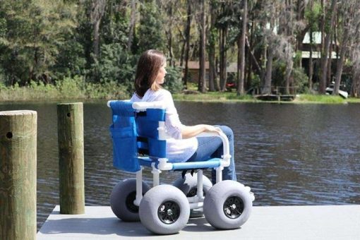 Beach/All Terrain Wheelchair, 12" Balloon Tires for Soft Sand, Easily Disassembles - Image 6