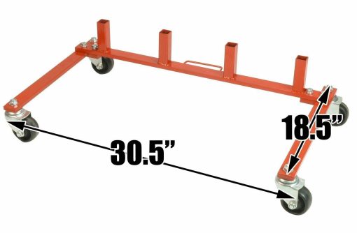 (4) Dragway Tools 12" Hydraulic Wheel Dolly 1500 lb Foot Pump Jack Lift & Stand - Image 4