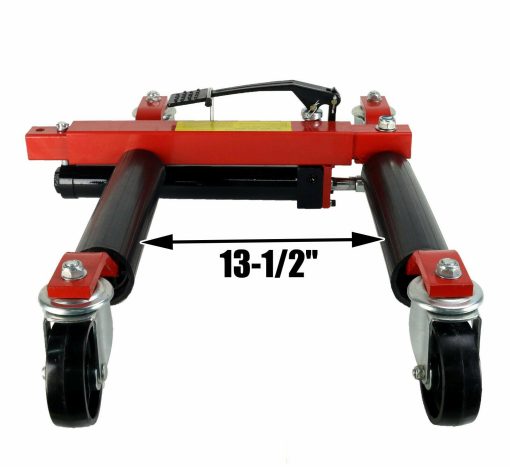 (4) Dragway Tools 12" Hydraulic Wheel Dolly 1500 lb Foot Pump Jack Lift & Stand - Image 9
