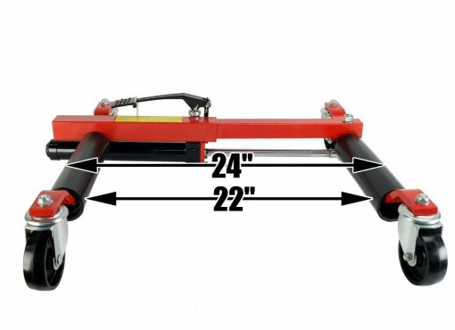 (4) Dragway Tools 12" Hydraulic Wheel Dolly 1500 lb Foot Pump Jack Lift & Stand - Image 10